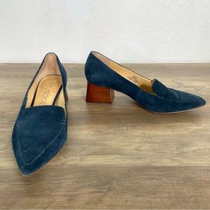 Sole Society Mavis Blue Suede Pointy Toe Loafers